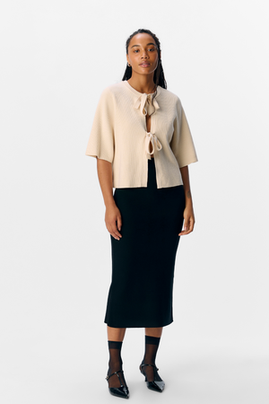 Julla Parvi 2/4 Strikket Cardigan - Sandshell