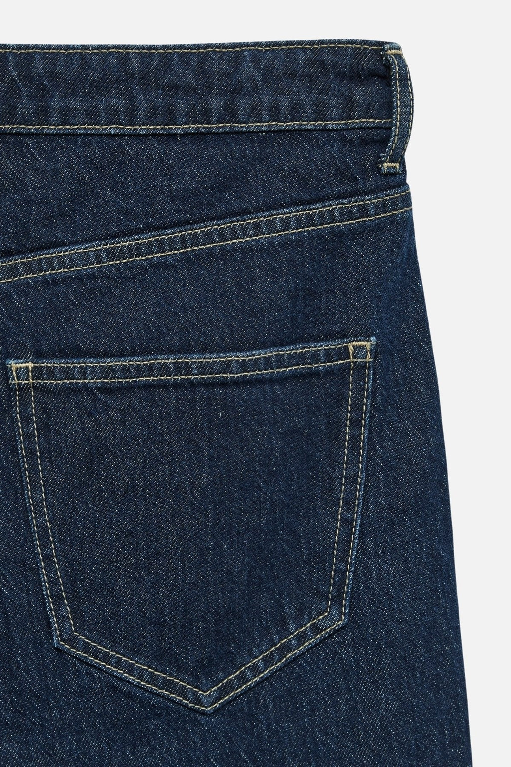 Tessa Fold Up Wide Denim Jeans - Mørk blå denim