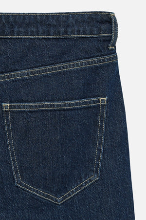 Tessa Fold Up Wide Denim Jeans - Mørk blå denim