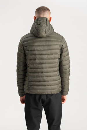 Hooded Light Puffer Jakke - Olive