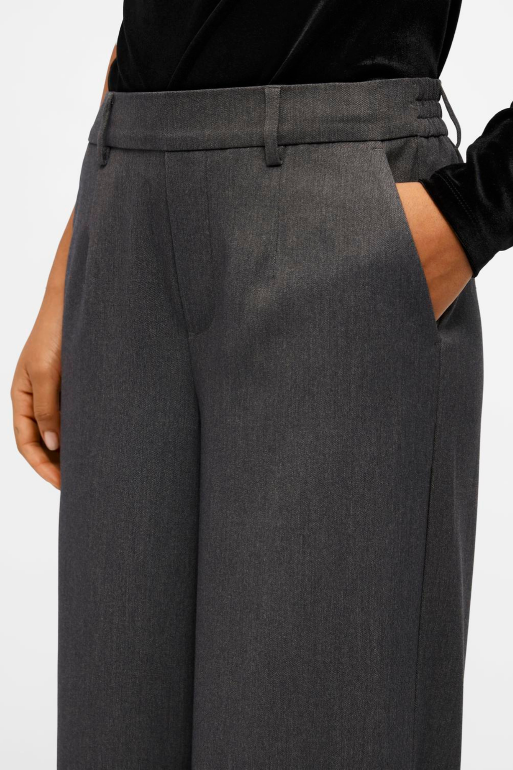 Lisa Wide Pant - Medium Grey Melange