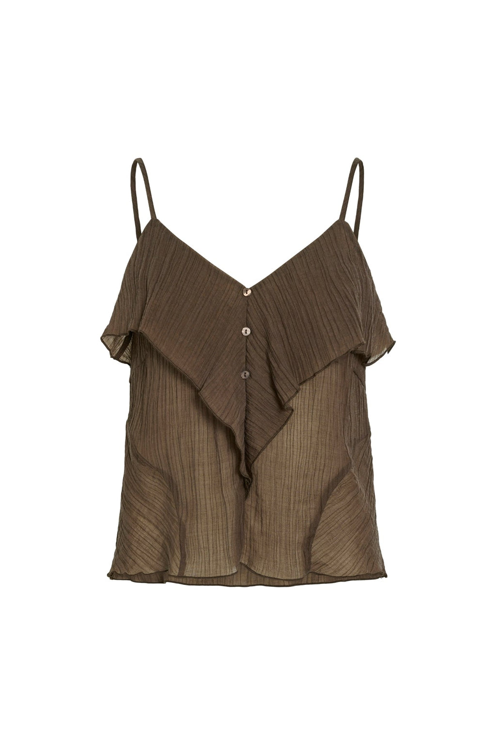 Danira V-hals Singlet Topp - Skifersvart