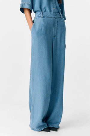 Frame Lisa Wide Pants - Light Blue Denim