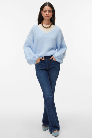 Vero Moda Maybe 2way V-Neck Pullover - Lyseblå