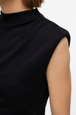 Nelli Kort Kjole med Høy Hals - Svart