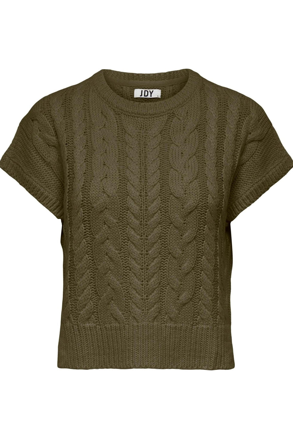 Violetta Cable Vest - Dark Olive