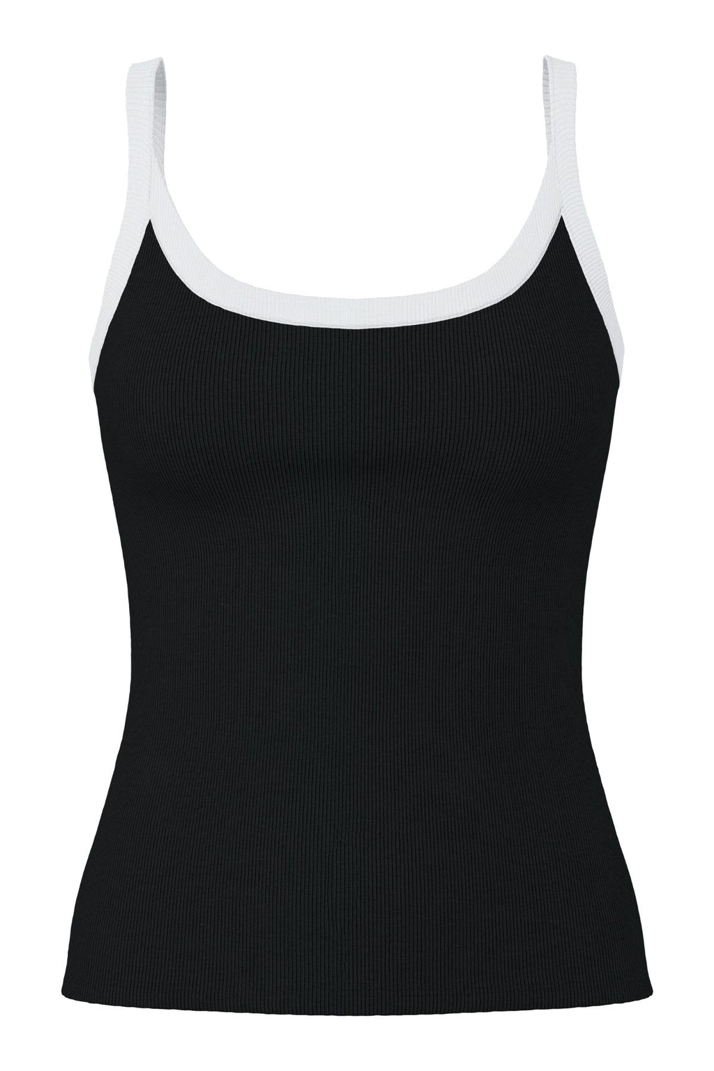 May Strap Top - Black-Bright White