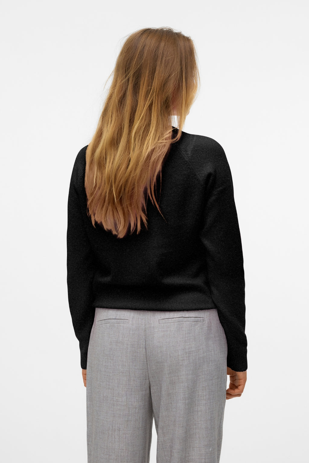 Doffy O-Neck Bluse - Black Melange