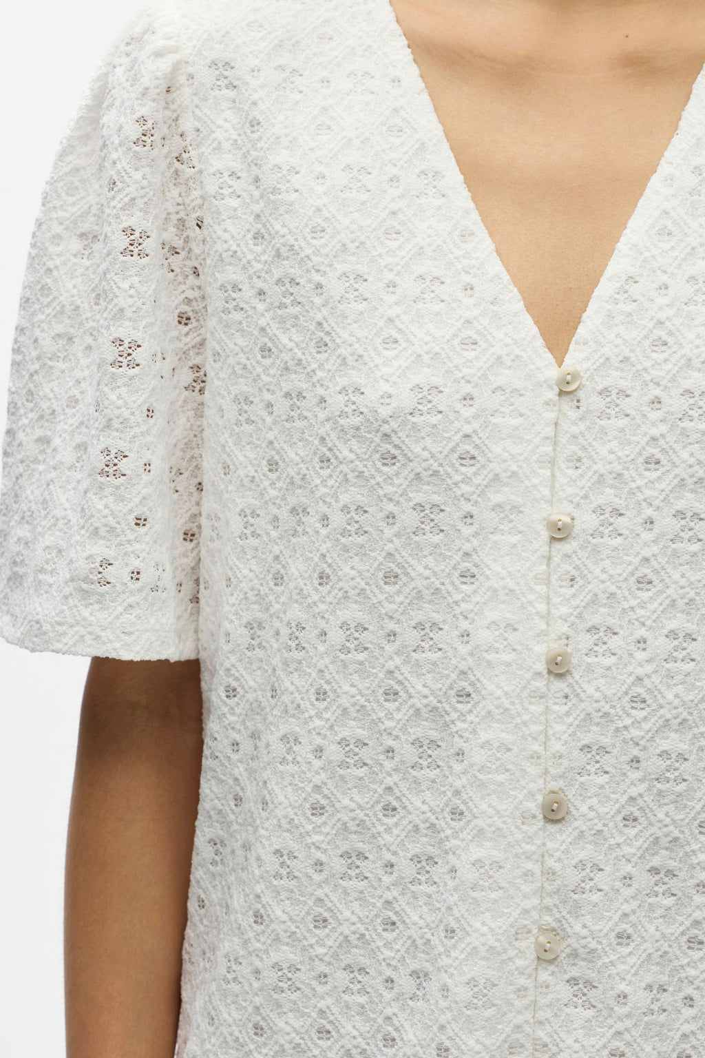Laila V-Neck Kjole - Cloud Dancer