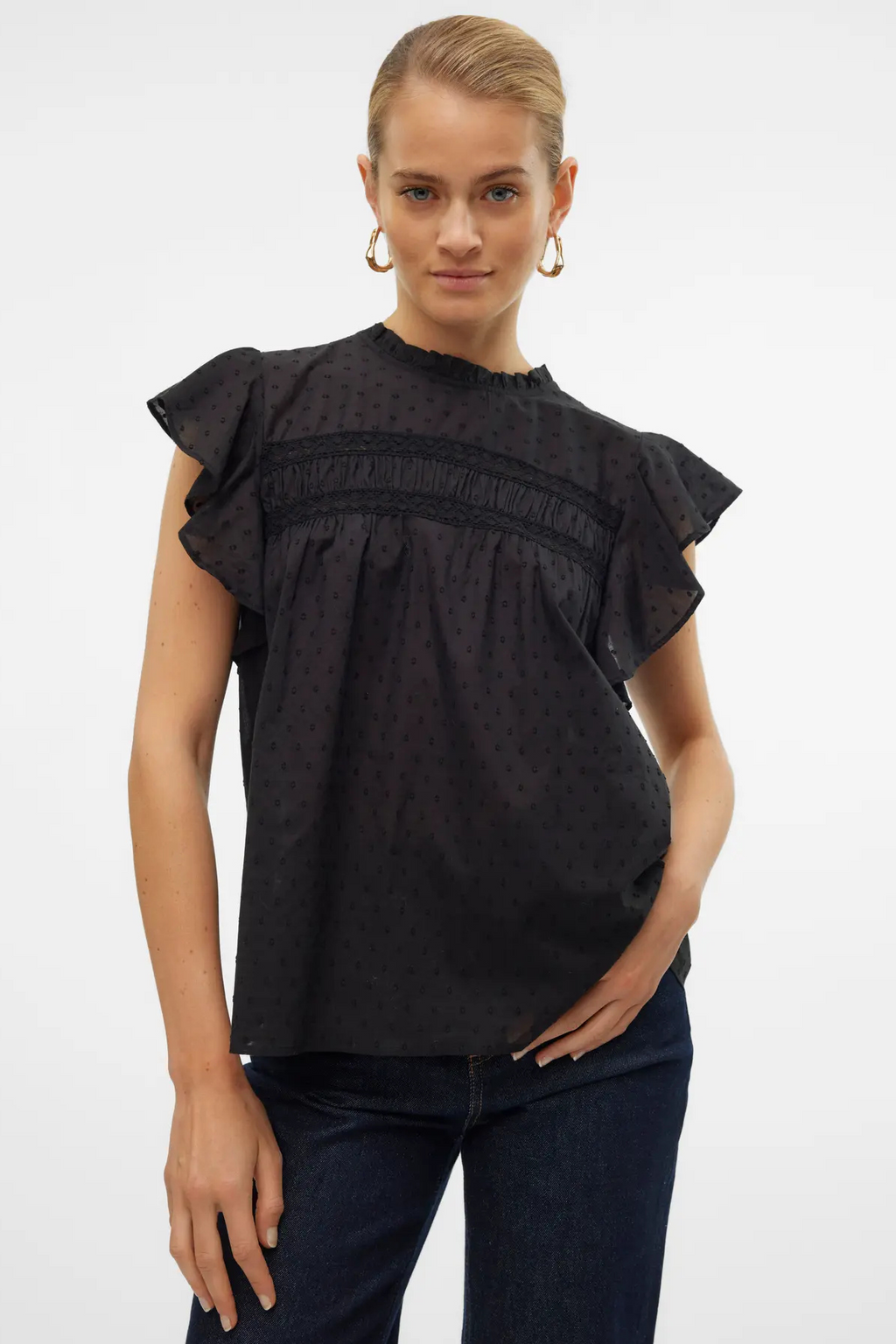Trine Lace Top - Sort