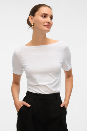 Panda Modal Top - Bright White
