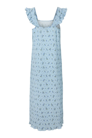 Flora Stroppkjole med kapper - Cashmere Blue