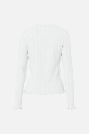 Marie O-hals Poin Topp - Cloud Dancer