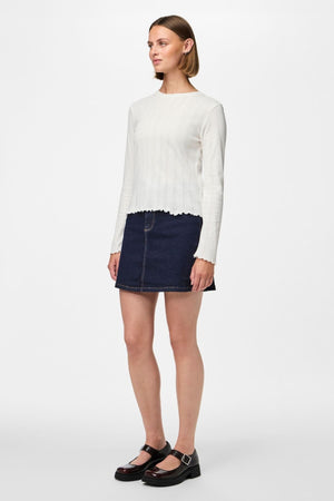 Marie O-hals Poin Topp - Cloud Dancer