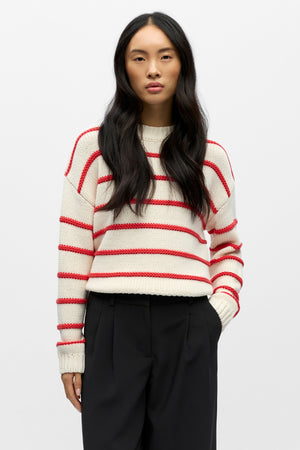 Oda Knit Pullover - Birch Poinsettia