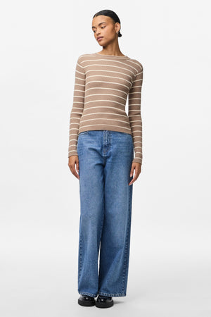 Mira New O-Neck Knit - Greige/Bjørk