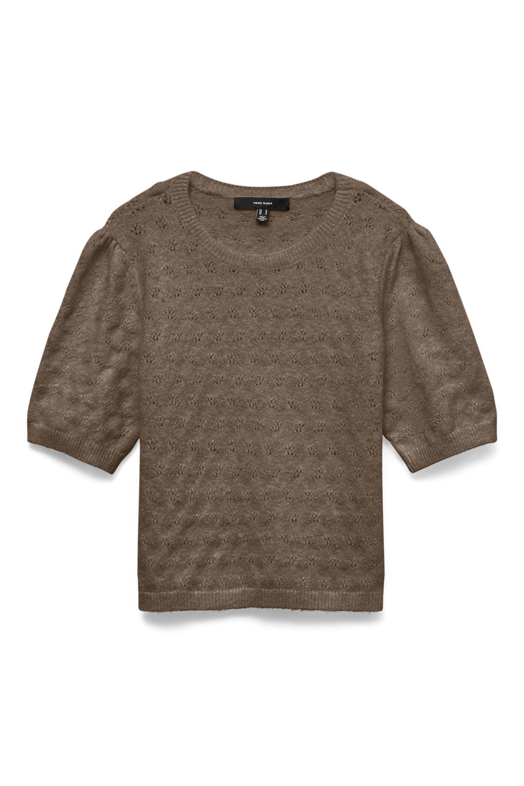 Doffy Stitch O-Neck Genser - Chocolate Torte - Black Melange