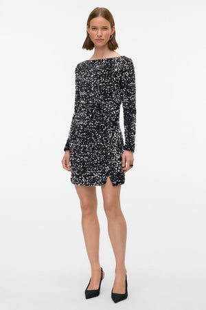 Bella Kort Kjole - Black Silver