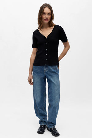 Kelly Re V-Neck Cardigan - Svart