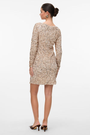 Bella Kort Kjole - Pumice Stone Champagne