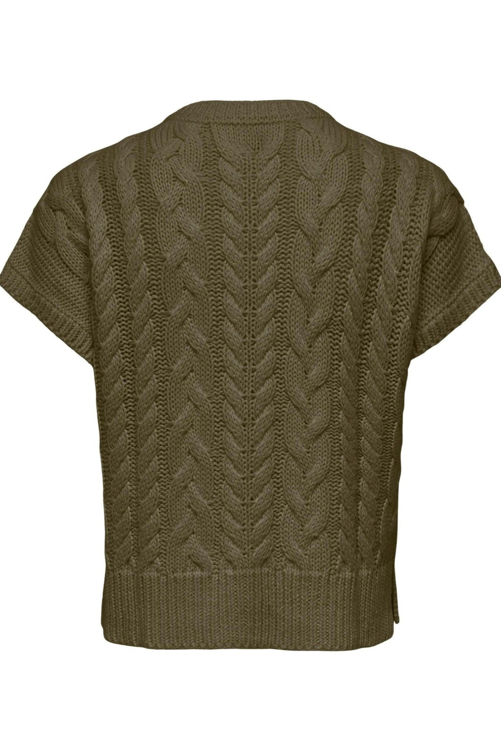 Violetta Cable Vest - Dark Olive
