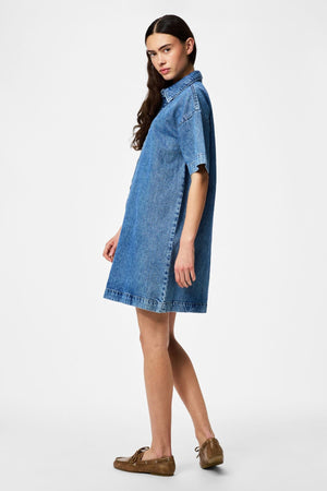 Sky A-Shape Denimkjole - Medium Blue Denim