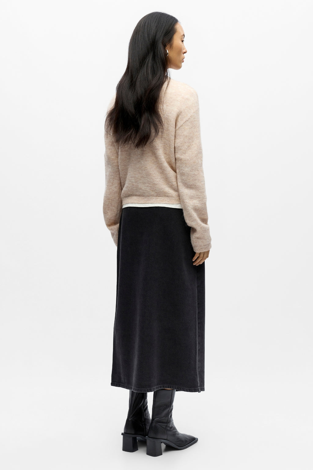 Agate Strikket Cardigan - Humus Melange