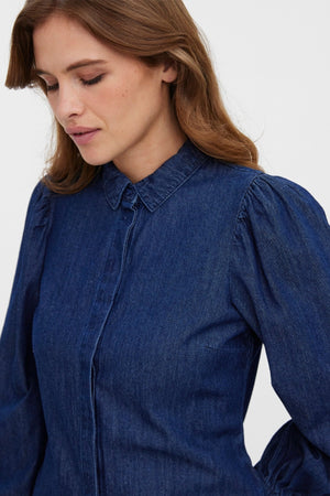Nily denim-skjorte - Mørk blå denim