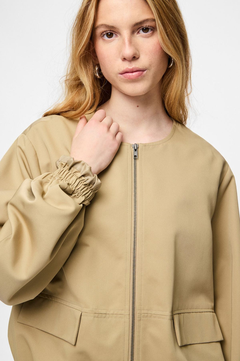 Berit Balloon Bomber Jakke - Travertine