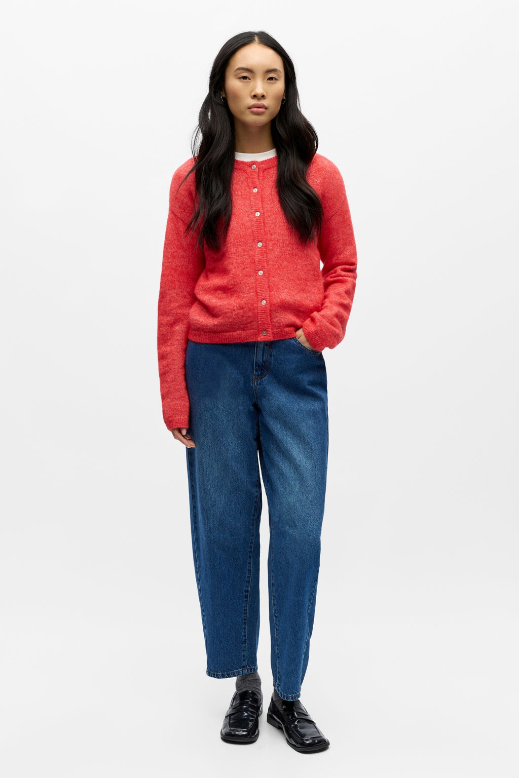 Agate Strikket Cardigan - Poinsettia Melange