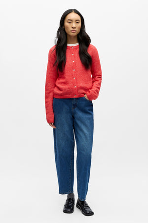 Agate Strikket Cardigan - Poinsettia Melange