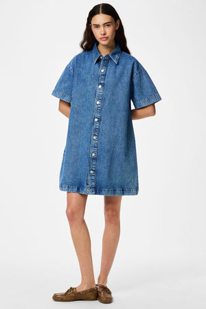 Sky A-Shape Denimkjole - Medium Blue Denim