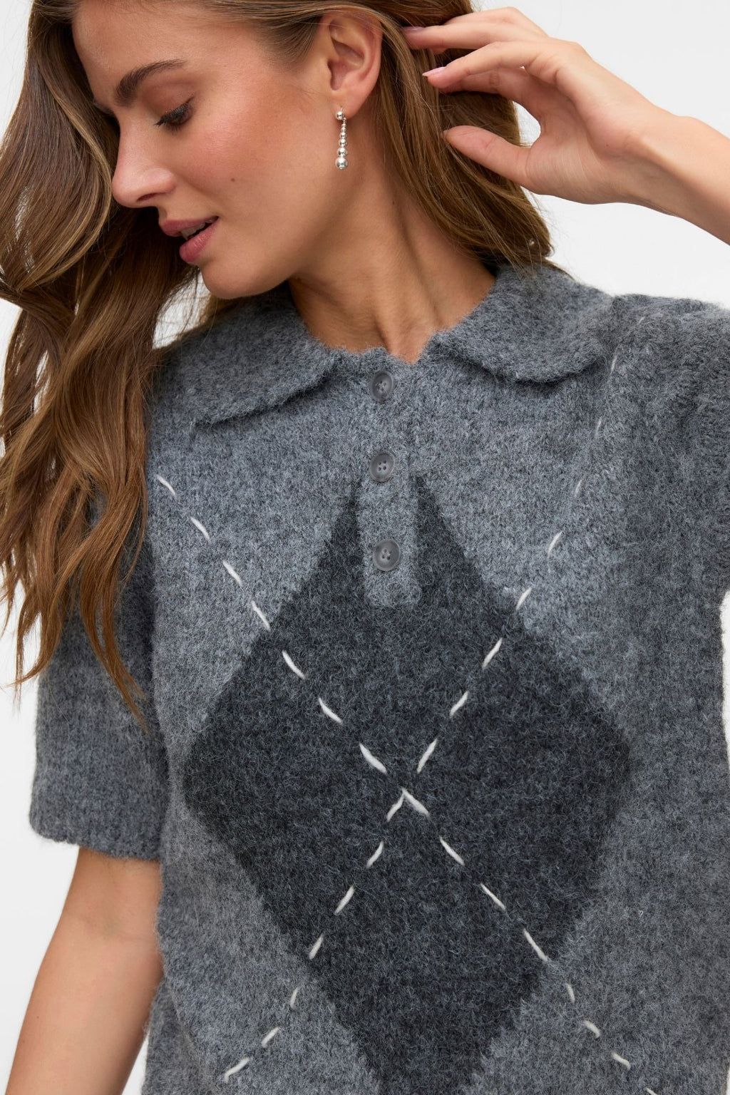 Bliss 2/4 Polohals Genser - Medium Grey Melange