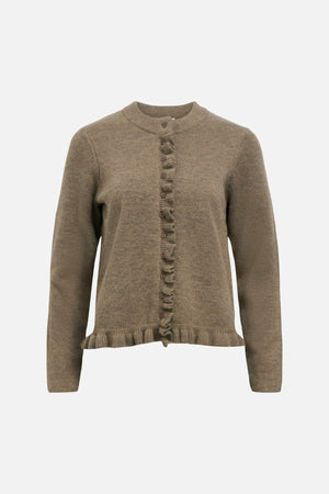 Elva Strikket Cardigan - Morel Melange