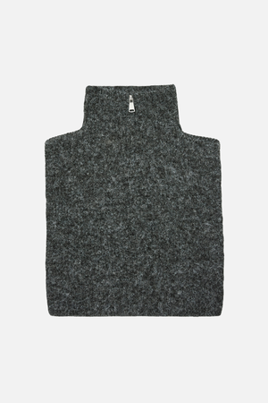 Cora Zipper Bibneck - Mørk Grå Melange