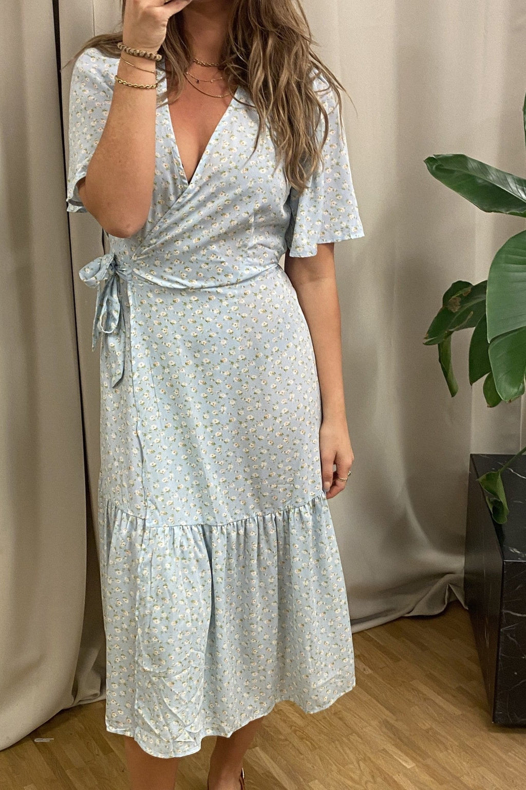 Dina 2/4 Omslået Kjole - Blå