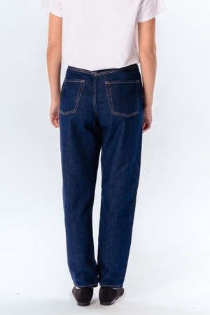 Performance Mom Jeans - Dark Blue Denim