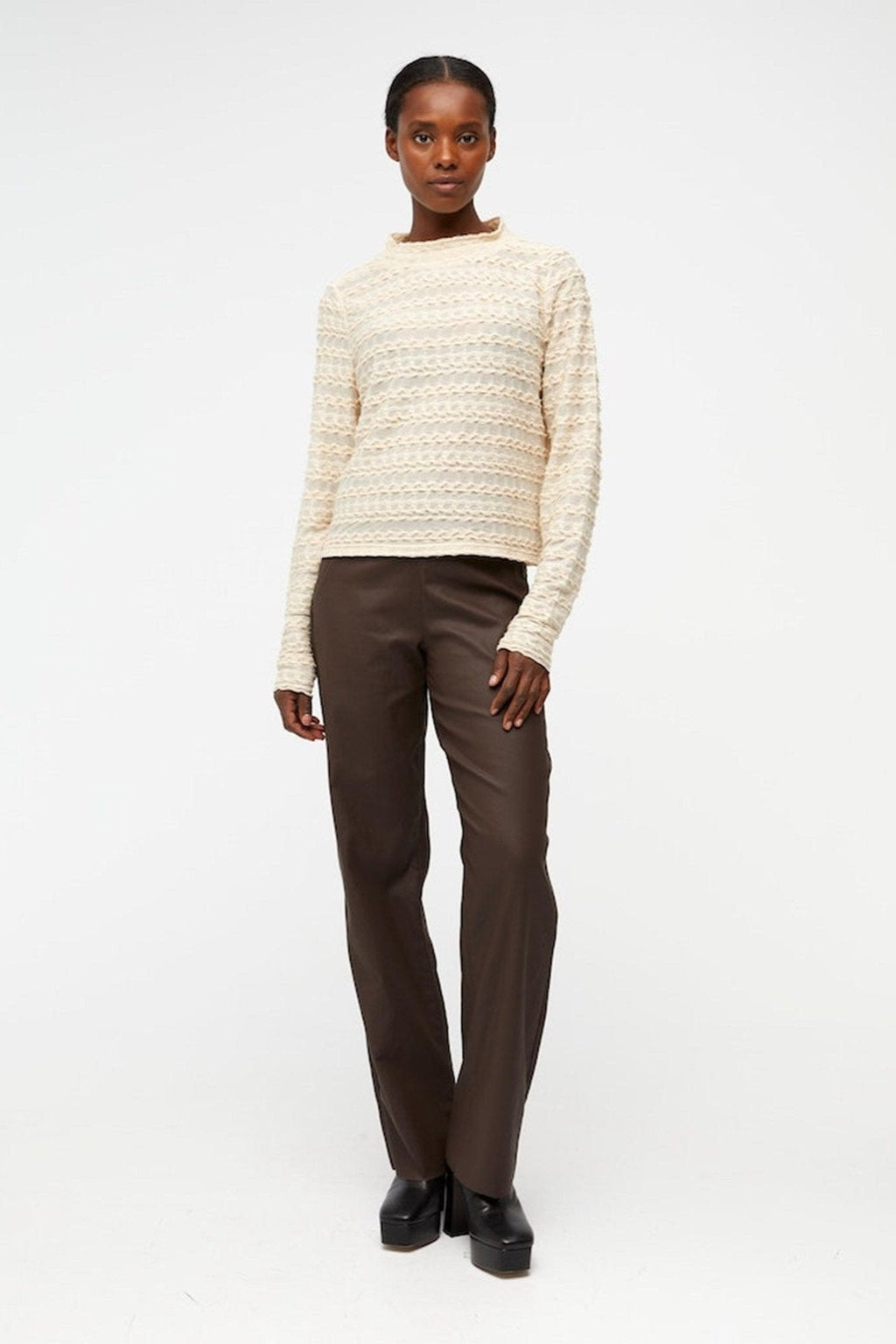 Runa Langermet Bluse - Sandshell