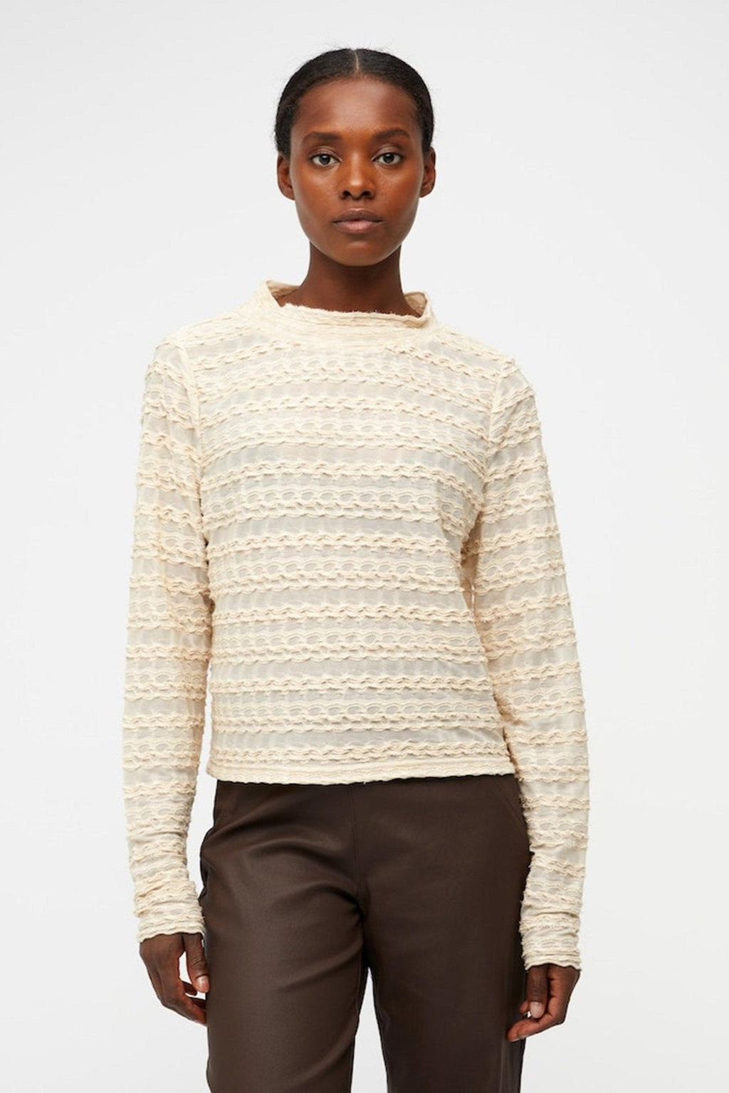 Runa Langermet Bluse - Sandshell