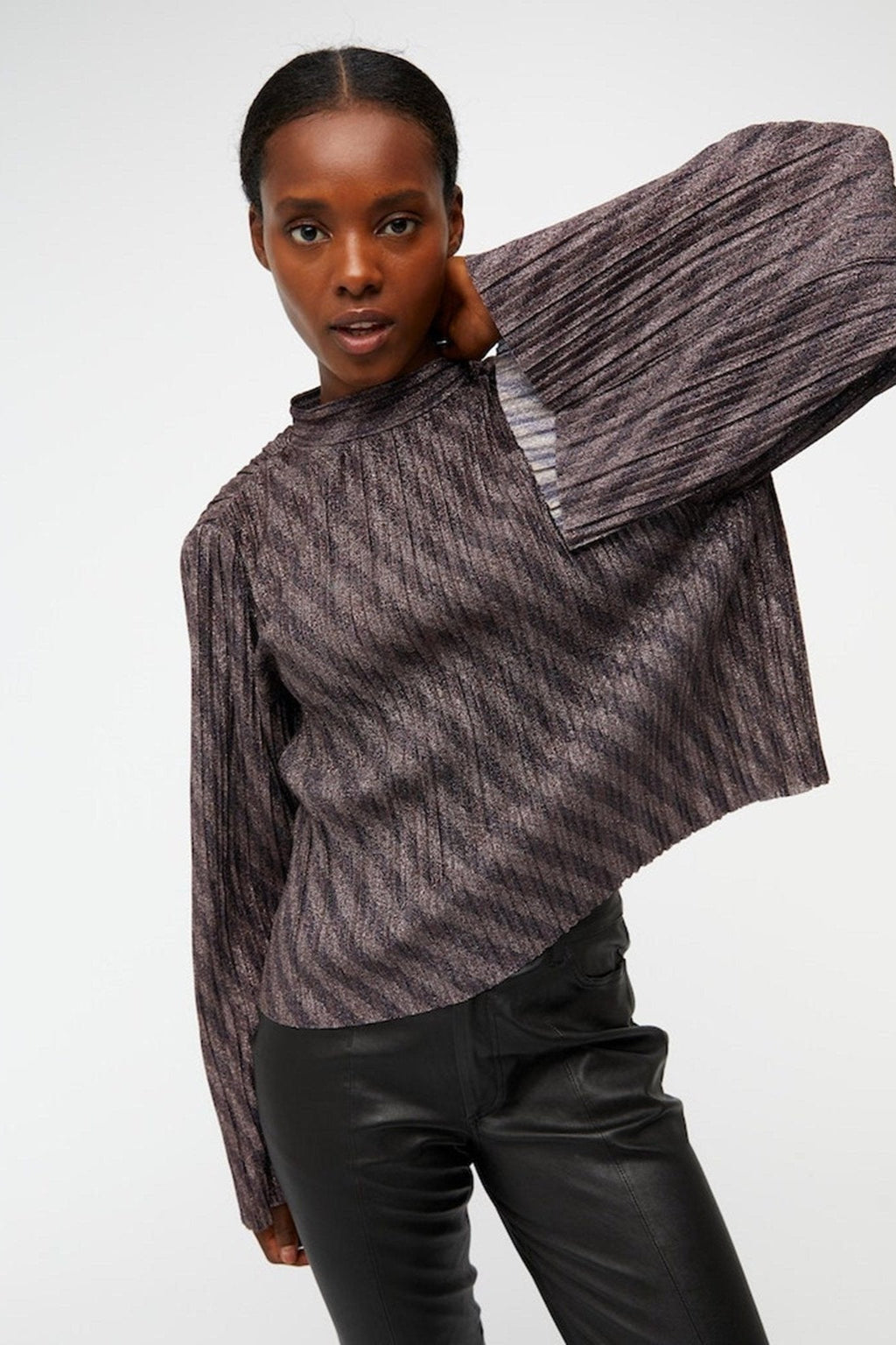 Lux Langermet Bluse - Svart