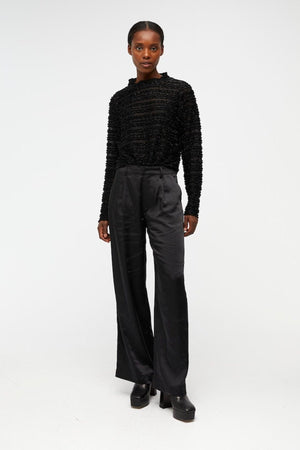 Debra Mid Waist Pants - Svart