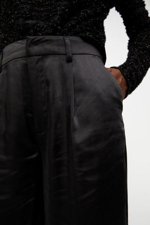 Debra Mid Waist Pants - Svart