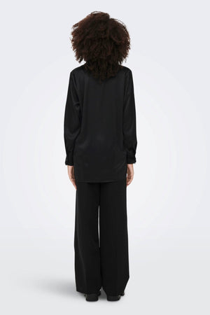 Victoria Satin Skjorte - Svart