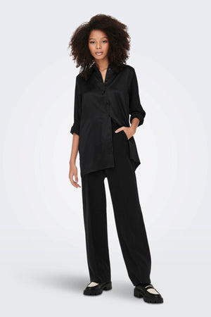 Victoria Satin Skjorte - Svart