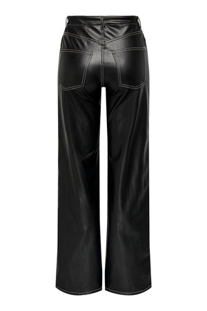 Juicy Wide Faux Leather Bukser - Svart