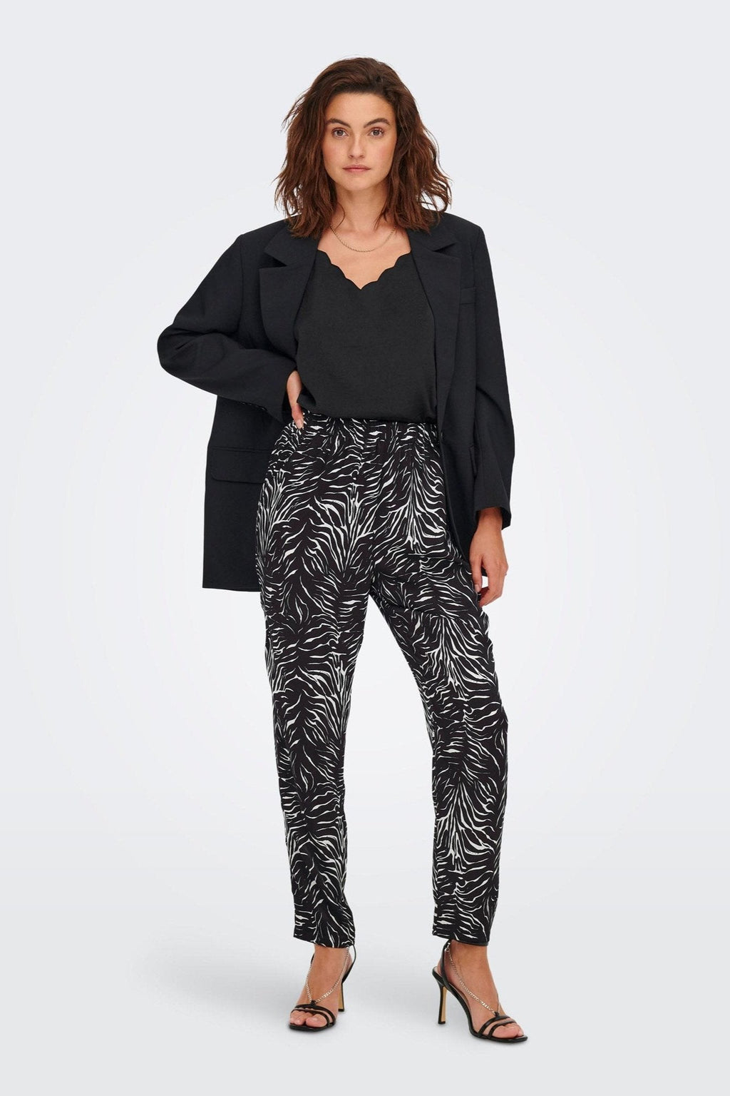 Mille Bukser - Svart m. Hvite Striper