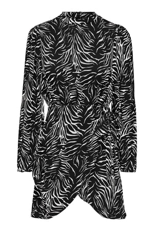 Mille Wrap Kjole - Black Vibrant Zebra