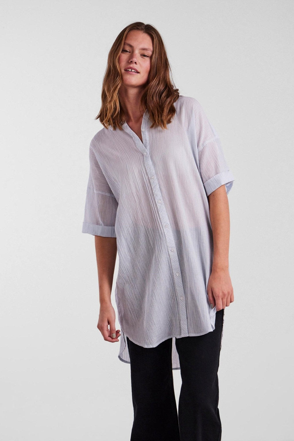 Terrra Lang Skjorte - Kentucky Blue