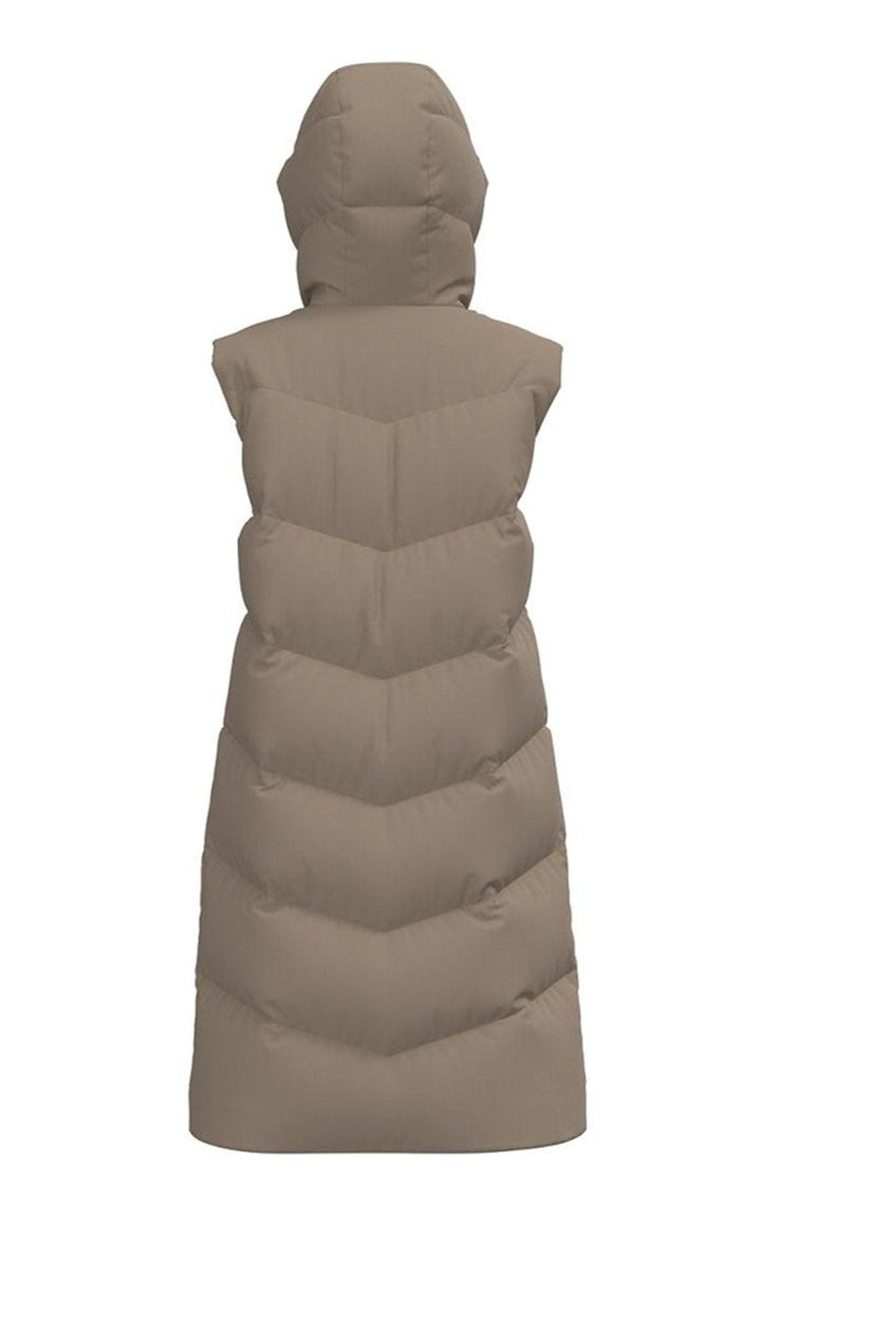 Jamilla Lang Puffer Vest - Silver Mink