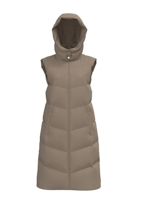 Jamilla Lang Puffer Vest - Silver Mink